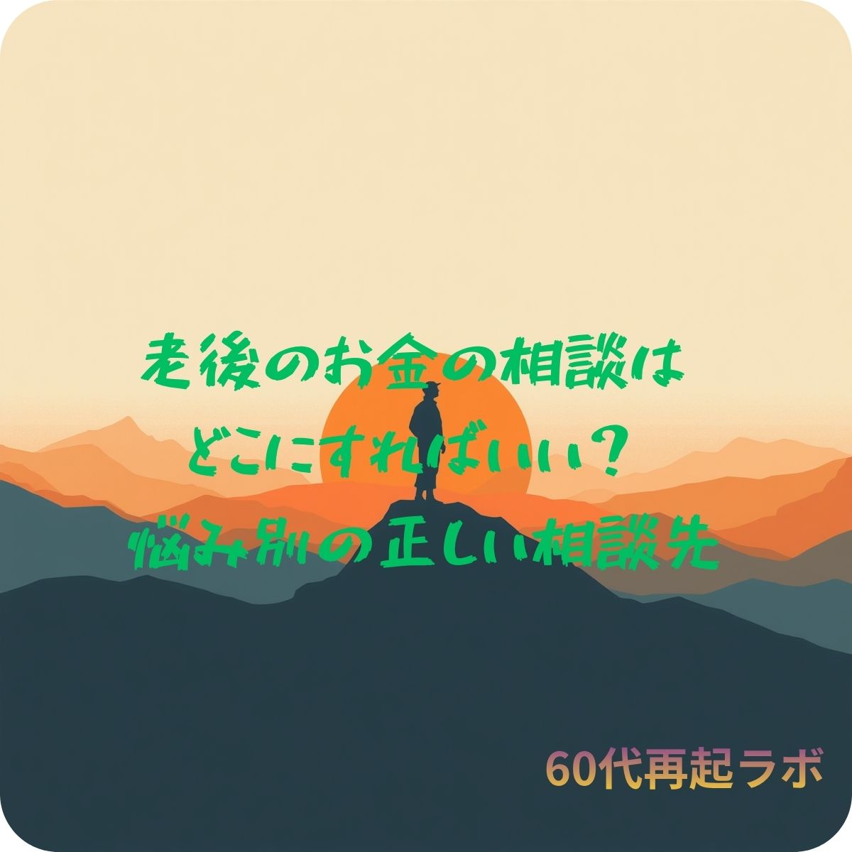 老後のお金の相談先を悩み別に考えるイメージ画像
