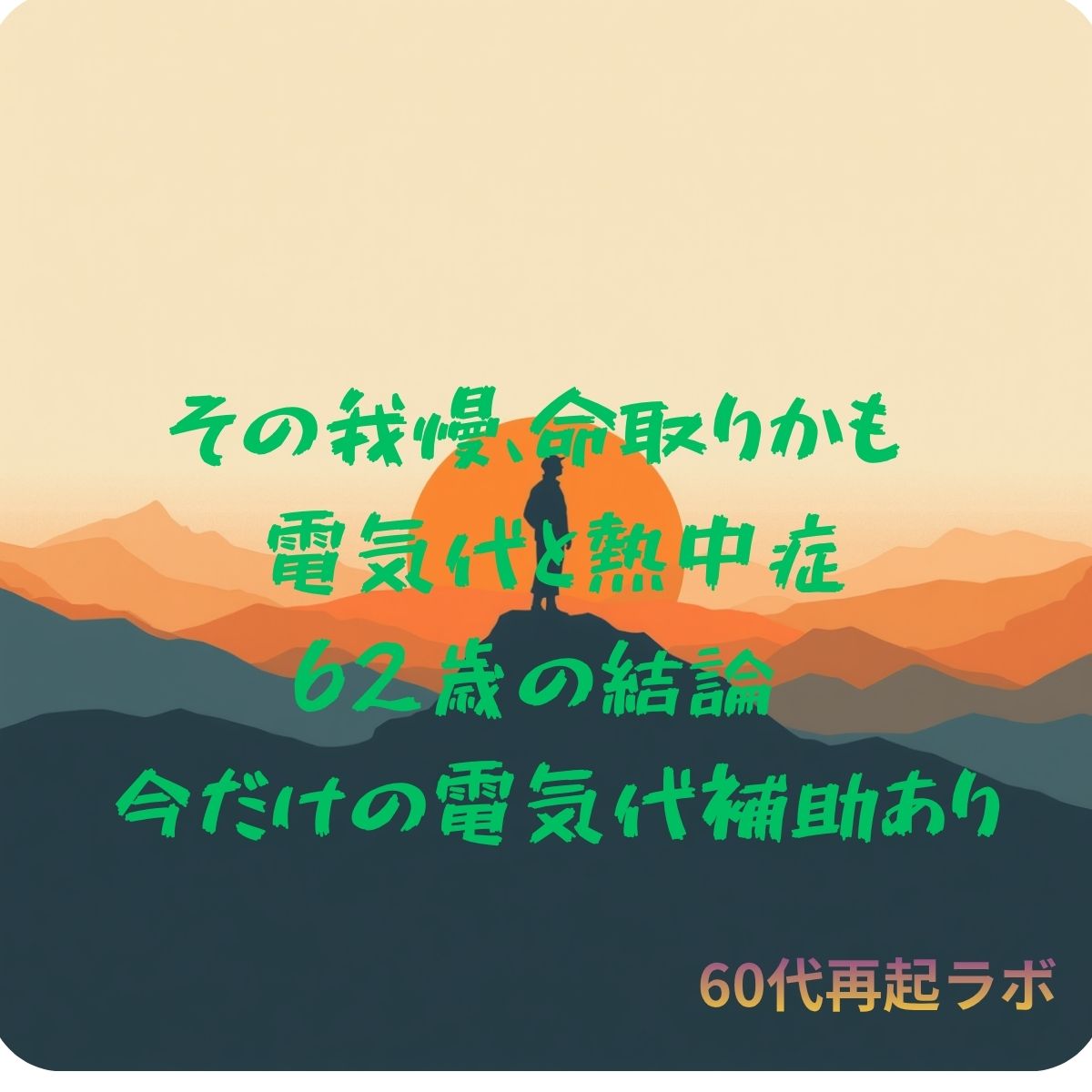 電気代を気にして冷房を我慢する高齢者への熱中症の注意喚起